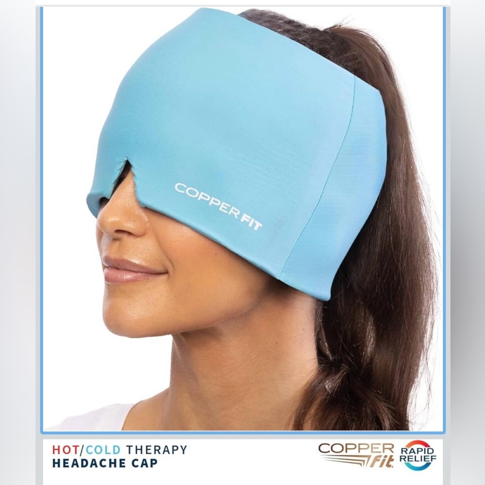 Copper Fit Rapid Relief Headache Wrap Hot Cold Therapy Migraine Cap One Size NEW